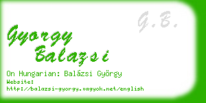 gyorgy balazsi business card